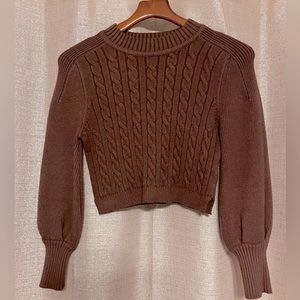 NWOT Brown cropped sweater with a subtle plum undertone. women’s size small